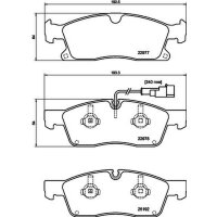 Brake pad set with wear warning contact 21.3 mm HELLA for...
