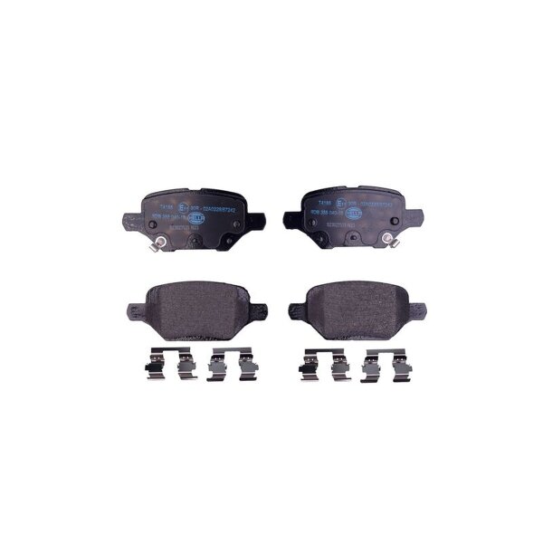 Brake pad set disc brake 17mm HELLA for e.g. OPEL Mokka/Mokka X