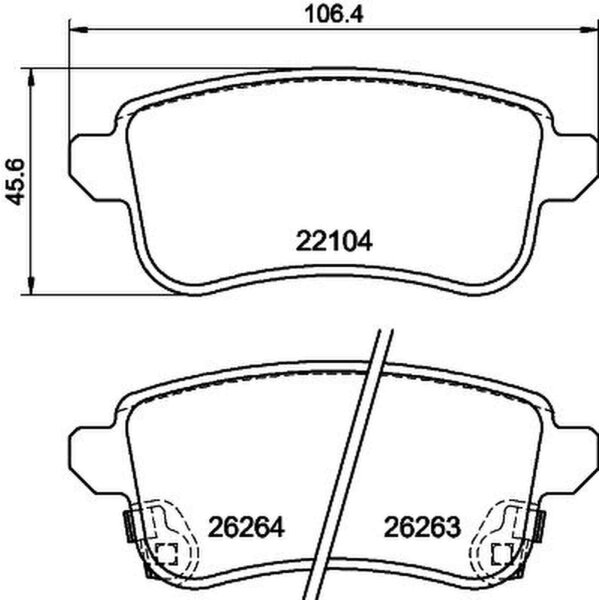 Brake pad set with wear warning 15.9 mm HELLA for RENAULT TALISMAN and others