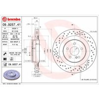Rear brake disc 330mm BREMBO for MERCEDES CLK