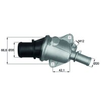 Thermostat coolant temp 88 °C with gasket MAHLE for...