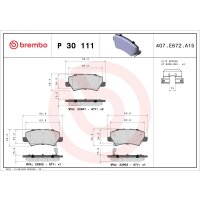 Bremsbelagsatz Scheibenbremse 16 mm BREMBO für u.a....