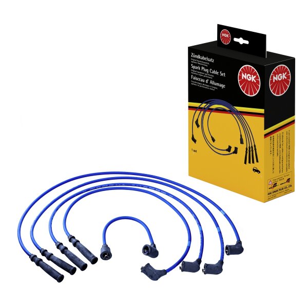 Ignition cable set for vehicle with ignition distributor NGK for ISUZU CAMPO