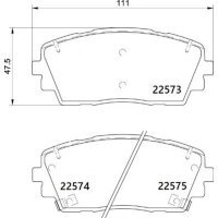 Brake pad set disc brake 16 mm BREMBO suitable for KIA...