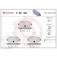 Bremsbelagsatz Scheibenbremse 19 mm BREMBO passend...