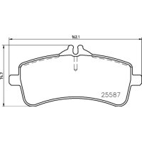 Brake pad set disc brake 19 mm BREMBO for MERCEDES-BENZ...