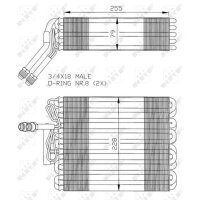 Verdampfer Klimaanlage 255 mm - 228 mm NRF passend für u.a. VW GOLF