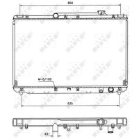Radiator Engine cooling fins brazed 718 - 425 mm alu NRF for e.g. TOYOTA CAMRY