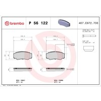 Bremsbelagsatz Scheibenbremse 20 mm BREMBO für u.a....