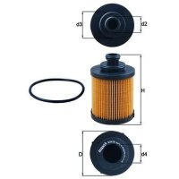 Ölfilter Filtereinsatz 67mm MAHLE für FIAT...