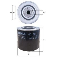 Ölfilter Anschraubfilter 108mm MAHLE für DAILY...