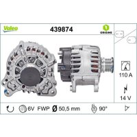 Generator 51mm with freewheel pulley VALEO for VW GOLF VII