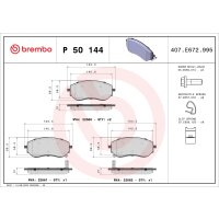 Bremsbelagsatz Scheibenbremse 21 mm BREMBO für u.a....