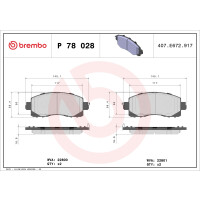 Bremsbelagsatz Scheibenbremse 17 mm BREMBO für u.a....