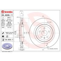 Rear brake disc 365mm BREMBO for CADILLAC CTS