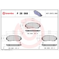 Brake pad set disc brake 18 mm BREMBO suitable for e.g....