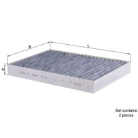 Cabin filter activated carbon filter KNECHT for MERCEDES...
