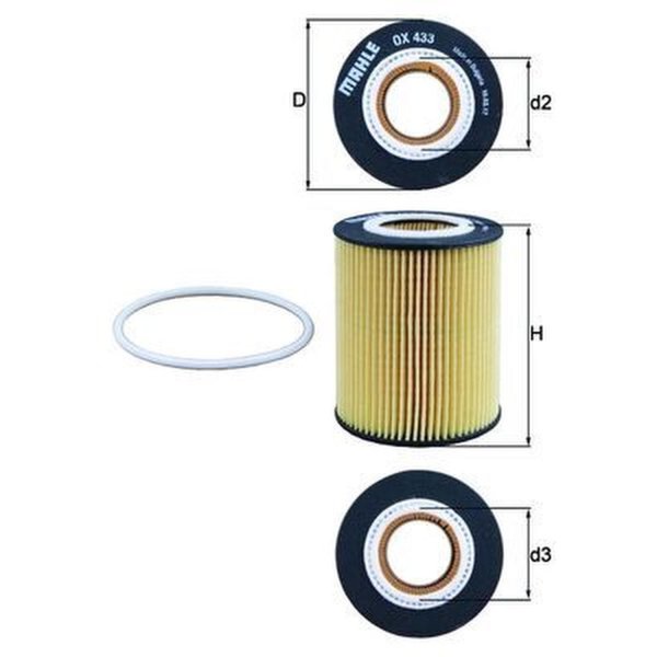 Oil filter filter insert 83mm KNECHT for VOLVO V70 III (135)