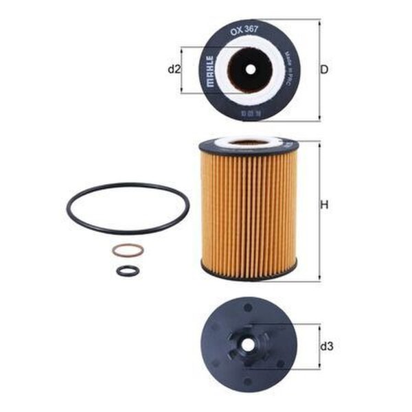 Oil filter filter insert 73mm KNECHT for BMW X5 (E53)