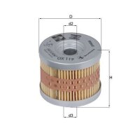 Oil filter insert Ø 56 mm MAHLE filtration...