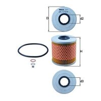 Ölfilter Filtereinsatz 82mm MAHLE für BMW 3 (E36)