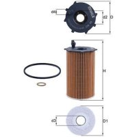 Oil filter filter insert 71.88mm KNECHT for KIA SORENTO...