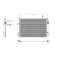 Air conditioning condenser with sealing ring NRF fits HYUNDAI i20