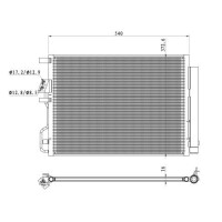Kondensator Klimaanlage mit Dichtring NRF für u.a. HYUNDAI TUCSON