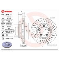 Rear brake disc 330mm BREMBO for PORSCHE 911