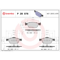 Bremsbelagsatz Scheibenbremse 17 mm BREMBO für u.a....