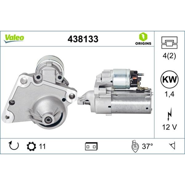 Starter 1.4kW 11 teeth flange 64mm VALEO for PEUGEOT PARTNER