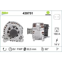 Generator 51mm with freewheel pulley VALEO for VW PASSAT B6