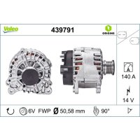 Generator 51mm with freewheel pulley VALEO for VW GOLF VII