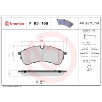 Brake pad set disc brake 21 mm BREMBO suitable for e.g....