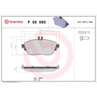 Brake pad set disc brake 19 mm BREMBO for MERCEDES-BENZ...