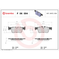 Bremsbelagsatz Scheibenbremse 16 mm BREMBO passend...