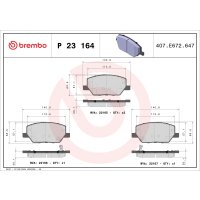 Brake pad set disc brake 21 mm BREMBO for e.g. JEEP RENEGADE