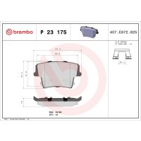 Brake pad set disc brake 18 mm BREMBO for CHRYSLER 300C...