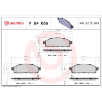 Brake pad set disc brake 16 mm BREMBO for e.g. MITSUBISHI...