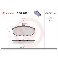 Brake pad set disc brake with wear warning contact 18 mm...