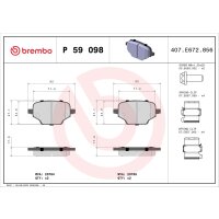 Brake pad set disc brake 17 mm BREMBO suitable for e.g....