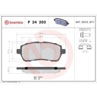 Bremsbelagsatz Scheibenbremse 17 mm BREMBO passend...
