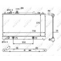 Kühler Motorkühlung Kühlrippen gelötet 738 - 375 mm Alu NRF für u.a. MAZDA 6