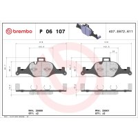 Bremsbelagsatz Scheibenbremse 19 mm BREMBO passend...