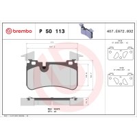 Bremsbelagsatz Scheibenbremse 15 mm BREMBO für u.a....