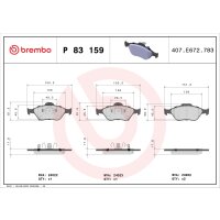 Brake pad set disc brake 18 mm BREMBO suitable for e.g....