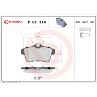 Brake pad set disc brake 17 mm BREMBO suitable for e.g....