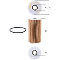 Ölfilter Filtereinsatz 57mm MAHLE für LAND...