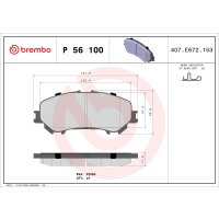 Brake pad set disc brake 18 mm BREMBO for e.g. NISSAN...