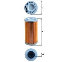 Oil filter insert cleaning Ø 41.5 mm MAHLE suitable for e.g. SHERCO SEF